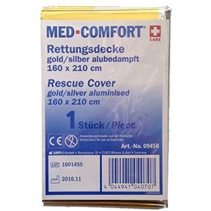 MED-COMFORT eerste hulp reddingsdeken goud-zilver-folie 160 x 210cm