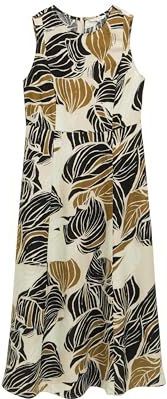 TOM TAILOR - Maxi-jurk - Neutraal - Cut Leaves Design