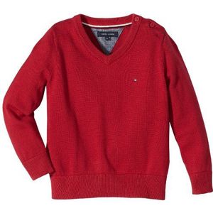 Tommy Hilfiger - Tommy Vn - trui - uni - V-hals - jongens, Rood, 3 Jaren