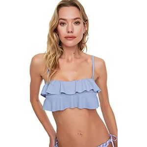 Trendyol Dames Gedetailleerde Bandeau Bikini Top, Blauw, 38