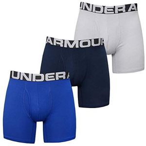 Under Armour Heren Charged Cotton 6 inch/15 cm, verpakking van 3, elastisch en sneldrogend sportondergoed, extra comfortabele boxerslips met 4-weg stretch in een verpakking van 3 stuks