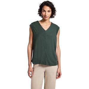 Shirttops - MID GREEN - Silk-Look - Casual Fit - V-Hals - Mouwloos