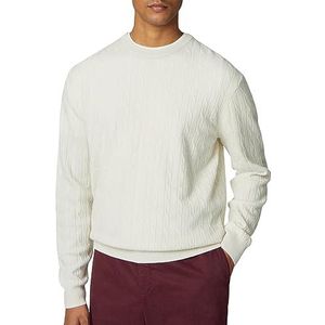 Hackett London Heren Lambwool Cable Crew Pullover Sweater, Beige (Ecru), XL
