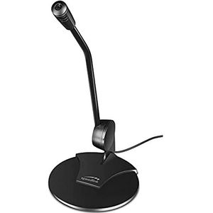 Speedlink SL-8702-BK PURE desktop-spraakmicrofoon - tafelmicrofoon - met jackplug voor kantoor/thuiskantoor/podcasts/gaming, zwart