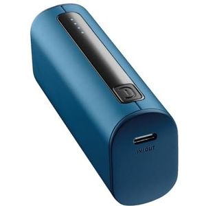Cellularline PowerBank Thunder 5000, extra compacte oplader met 12 W met USB-C-aansluiting, kleur blauw