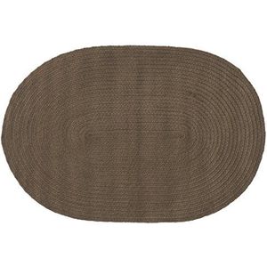Jute & Co. Intrecciato tapijten Tonga tapijt, dim. 60 x 90 cm, 100% katoen, donkerbruin, eenheidsmaat