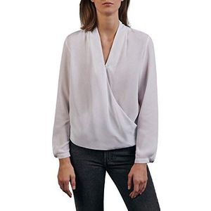 Seidensticker Damesblouse, modieuze blouse, wikkellook, lange mouwen, viscose, wit (marine 1), 46