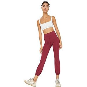 Trendyol Vrouwen Sportkleding Normale Taille Elastische Manchet Jogger Joggingbroek, Bourgondy, S