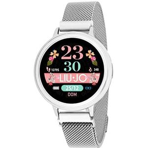 Liu Jo Smartwatch Eye Zilver dameshorloge met aluminium kast en stalen band wijzerplaat kleur LCD, diameter kast: 40 mm, SWLJ055