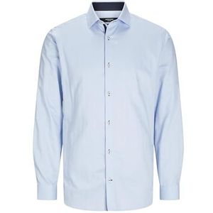 JACK & JONES Herenhemd, slimfit overhemd, Chambray Blue/Fit: slim fit, XL