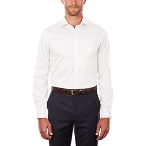 Van Heusen Heren Overhemd Regular Fit Flex Kraag Solid, Wit, 44 cm Neck 91/94 cm Sleeve (XL)