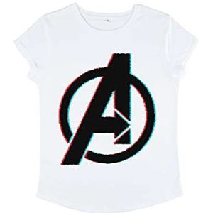 Marvel Avengers Classic - Avenger 3D Women's Rolled-sleeve White S