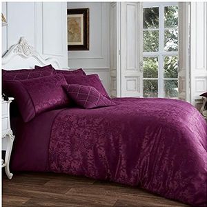 Gaveno Cavailia Jacqaurd VINCENZA bedset met dekbedovertrek en kussensloop, polyester katoen, Aubergine, eenpersoons