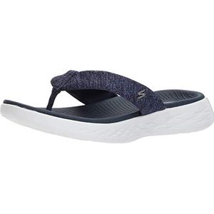 Skechers Dames On-The-go 600-15304 Flipflop, marineblauw/wit., 41 EU