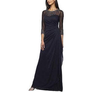 Alex Evenings Womens Long A-Line Sweetheart Neck Dress (Petite and Regular Sizes), Dark Navy, 18