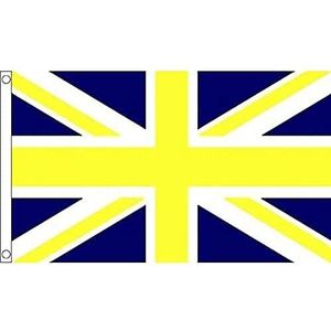 Verenigd Koninkrijk blauw en gele vlag 150x90cm - Union Jack Vlag - UK 90 x 150 cm - Vlaggen - AZ VLAG