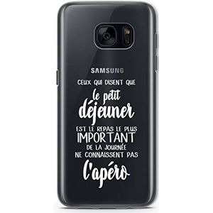 Zokko Beschermhoes voor Samsung S7, motief Wie SAGT, DASS het ontbijt - zacht, transparant, witte inkt