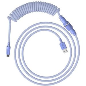 HyperX Opgerolde kabel - duurzame opgerolde kabel, stijlvol ontwerp, 5-pins aviatorconnector, USB-C naar USB-A - lichtpaars