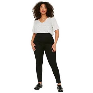 Trendyol Vrouwen Plus Size Hoge Taille Skinny fit Slim Fit Plus Size Thights, Zwart, XL Plus