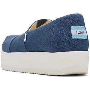 TOMS Dames Alp Midform Loafer Flat, Majolica blauw canvas, 8 UK, Majolica Blauw Canvas, 42 EU