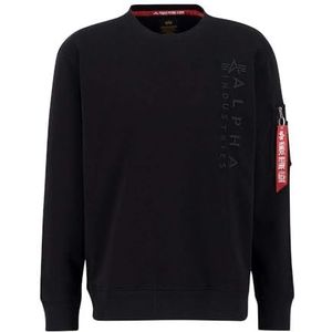 Alpha Industries - Sweater - Zwart - Regular Fit - 80% Katoen 20% Polyester