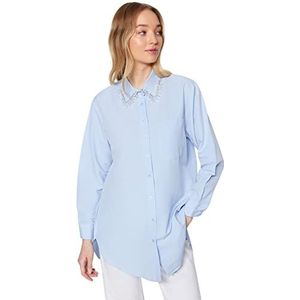 Trendyol Overhemd - Blauw - Relaxed,Blauw,42, Blauw, 40