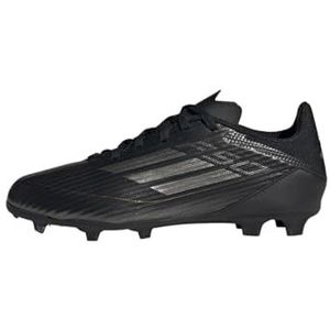 adidas F50 League Football Boots Ground, voetbalschoenen voor stevige ondergrond, uniseks, kinderen, meerkleurig (Core Black Iron Met Gold Met), 21 EU