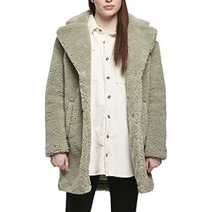 Urban Classics Winterjas voor dames, oversized sherpa jas, mantel met haak en oogsluiting, maat XS tot 5XL, softsalvia, S
