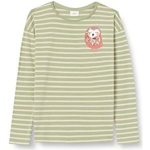 s.Oliver Junior Girl's shirt met lange mouwen gestreept, groen, 104/110