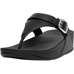 Fitflop - Lulu - Teenslippers - Zwart - Lederen - Verstelbaar