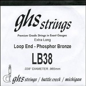 GHS™ Strings »PHOSPHOR BRONS SINGLE STRING - 038 WOUND - LOOP END - BANJO« enkele snaar voor banjo - fosfor brons - Loop End - dikte: 038