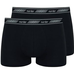 Nur Der Set van 2 boxershorts Cotton 3D-Flex boxershorts voor heren, zwart, zwart, M