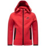 Nike FD3285-672 B NSW TECH FLC FZ Sweatshirt Jongens LT UNIV RED Htr/Black/Black Maat M