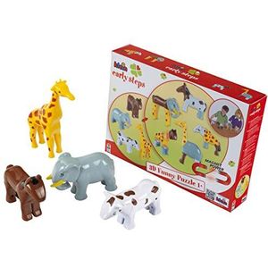 Theo Klein 77 Funny Puzzle magneetpuzzel, 4 dieren | Puzzelstukjes worden met magneten verbonden | Speelgoed voor kinderen vanaf 1 jaar