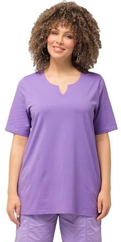 Ulla Popken - Shirt - Effen - Jersey - Halve Mouw - Losse Pasvorm