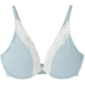 women'secret Intuïtieve beha, nekhouder, beugel en vulling, katoen, blauw, dames, Medium Blauw, 85B