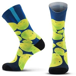 TribeStores Crew Pickleball Sokken - Poly Nylon Vochtafvoerende Heren Athletic Sokken voor Pickleball, Tennis, Hardlopen, Training, Blauw, Klein-Medium, Blauw, Small-Medium