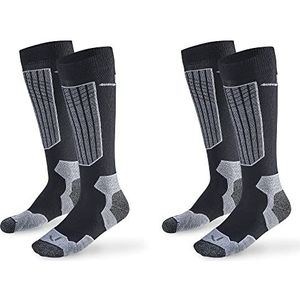 Black Crevice Merino Skisokken I dames en heren merinosokken in verschillende kleuren en maten I ergonomische thermosokken voor dames en heren I klimaatregulerend en ademend I 2 paar