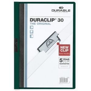 Durable 220032 Klemmap Duraclip Original 30 (voor 1-30 vellen A4), 25 stuks, donkergroen