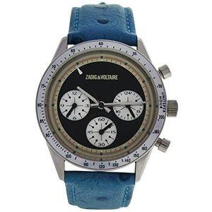 Zadig & Voltaire Uniseks analoog horloge ZVM106, turquoise/zwart, Riemen.
