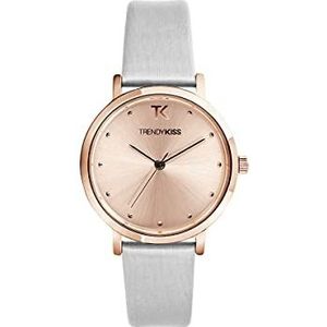 Trendy Kiss Dames analoog kwarts horloge met lederen armband TRG10153-03