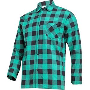 LAHTI PRO Heren Flanellen Shirt | Maat: S | Kleur: Groen | Mannen Hemd Geruit | Vrijetijdshemd | Werkhemd | Lange Mouwen | Normale pasvorm | Katoen 170g / m2 | EN ISO 13688 | met zak, groen, S
