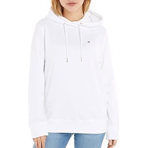 Tommy Hilfiger Sweatshirt met capuchon voor dames, regular hoodie, Optisch Wit, XS