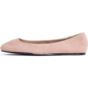 Tommy Hilfiger TH Hardware Fw0fw08655 Ballerina's voor dames, suède, lichtbeige, 38 EU