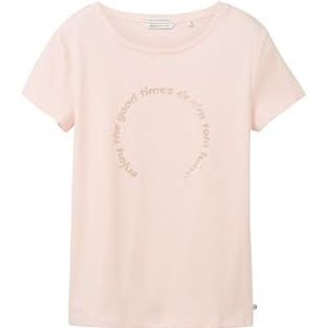 TOM TAILOR Denim T-shirt voor dames met print, 14557 - Light Engels Rose, XL