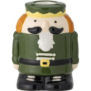 Bloomingville Feast kandelaar in de vorm van een notenkraker in groen van aardewerk, hoogte: 9cm