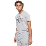 Lonsdale Heren T-shirt normale pasvorm ALLANFEARN, Marl Grey/Black, M, Marl Grijs/Zwart, M