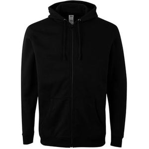 Mukua SF270U Unisex sweatshirt met ritssluiting en capuchon, zwart, maat S, Zwart, S