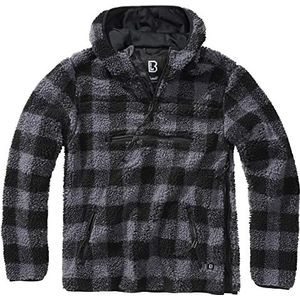 Brandit Teddyfleece worker trui, zwart/grijs, XXL