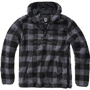 Brandit Teddyfleece worker trui, zwart/grijs, 3XL